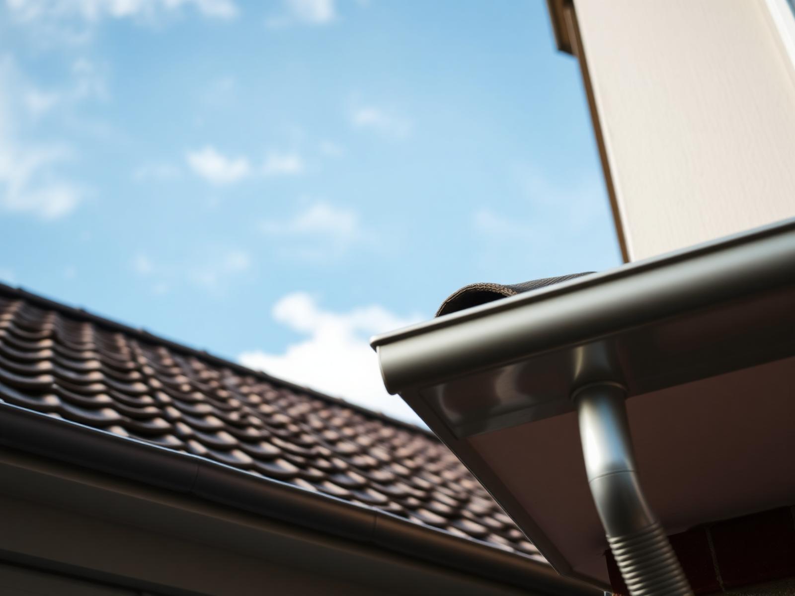 Dakrand en goot langs een woning